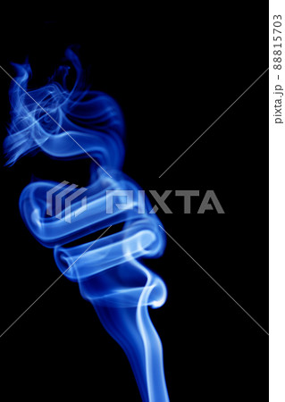 Blue smoke on black background 88815703