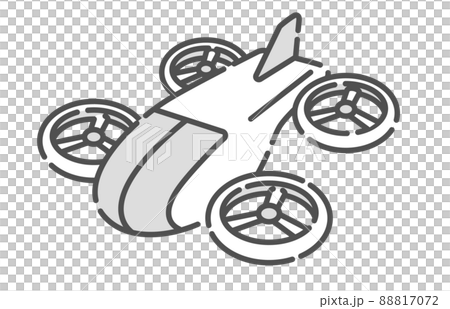 Illustration of a flying car and a flying taxi. Illustration of a flying car and a flying taxi. 88817072