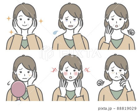 顔の肌に関する色々 中年女性 顔の肌に関する色々 中年女性 88819029