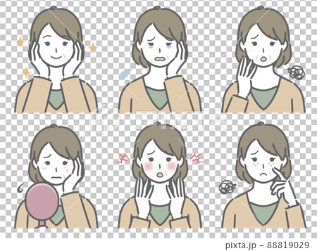 顔の肌に関する色々 中年女性 顔の肌に関する色々 中年女性 88819029