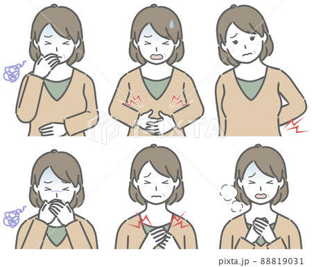 体調の悪い中年女性 88819031