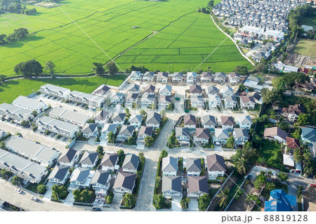 Land plot in aerial view. Land plot in aerial view. 88819128