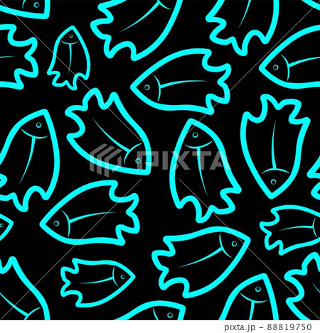 Seamless pattern with exotic green fish vector 88819750