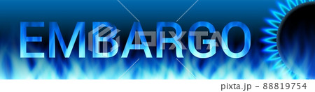 Embargo letters with gas flame vector eps10 88819754