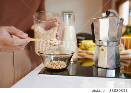 Man Cooking Oatmeal 88820331