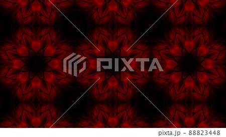 Stained Glass Red Floral Kaleidoscope 88823448
