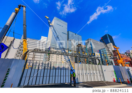 東京 中央区の都市風景 東京駅前八重洲一丁目の再開発現場 東京 中央区の都市風景 東京駅前八重洲一丁目の再開発現場 88824111