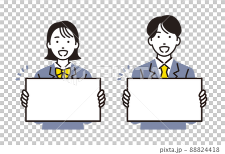 High school boys and girls set with a person whiteboard High school boys and girls set with a person whiteboard 88824418