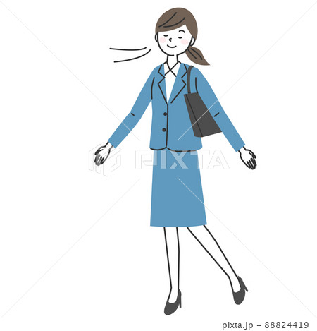 深呼吸をするスーツを着た女性 深呼吸をするスーツを着た女性 88824419