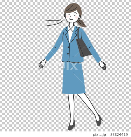 深呼吸をするスーツを着た女性 深呼吸をするスーツを着た女性 88824419