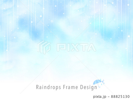 水彩　梅雨の背景フレーム 88825130