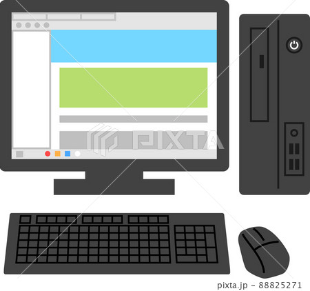 インターネット閲覧中のデスクトップパソコン インターネット閲覧中のデスクトップパソコン 88825271