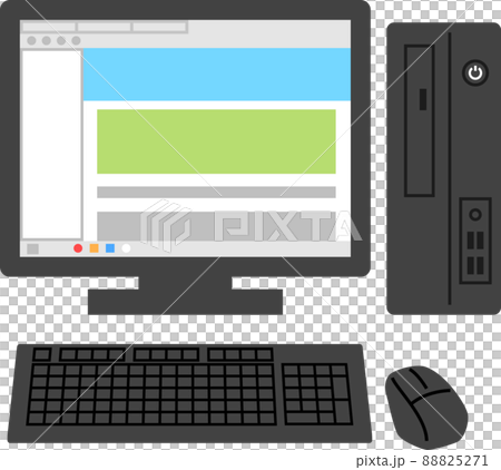 インターネット閲覧中のデスクトップパソコン インターネット閲覧中のデスクトップパソコン 88825271