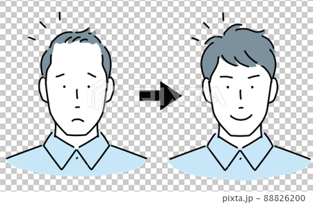 男性の頭部 薄毛に悩む 髪の毛が豊か 男性の頭部 薄毛に悩む 髪の毛が豊か 88826200