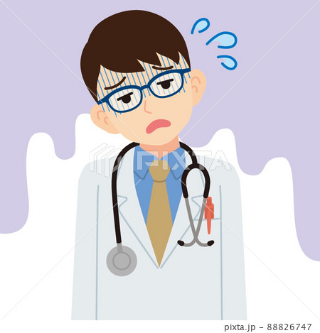 疲れた男性医師＿線なし 88826747