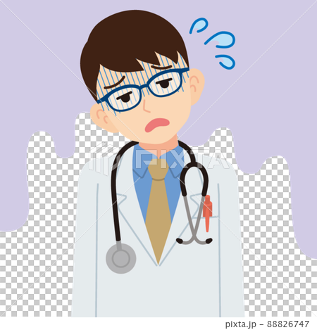 疲れた男性医師＿線なし 88826747