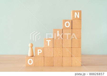 オプションのイメージ|「OPTION」と書かれた積み木と人形 オプションのイメージ|「OPTION」と書かれた積み木と人形 88826857