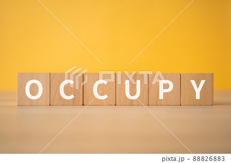 「OCCUPY」と書かれた積み木 88826883