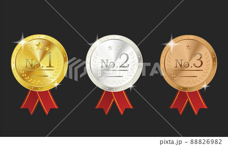 ランキングアイコンのメダル素材セット2 88826982
