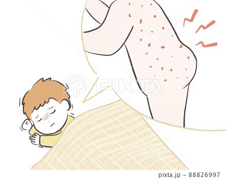 アトピーの痒みで寝れない苦しむ子ども アトピーの痒みで寝れない苦しむ子ども 88826997