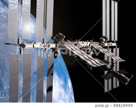 宇宙からみた地球　国際宇宙ステーション ISS 88828999