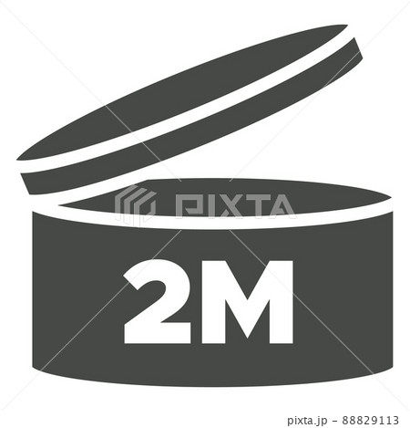 2 m Pao vector symbol. Period after opening icon. Cosmetic open month life shelf. Cosmetic product expiration. 88829113