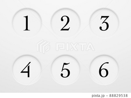 ポッカリ開いた丸い穴 1から6の数字 ポッカリ開いた丸い穴 1から6の数字 88829538