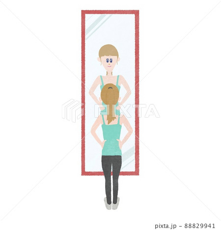 鏡を見る女性 鏡を見る女性 88829941