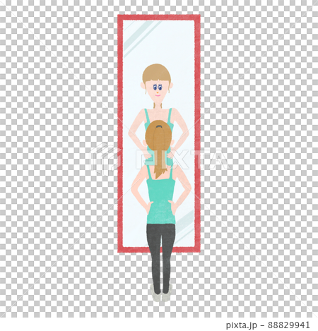 鏡を見る女性 鏡を見る女性 88829941