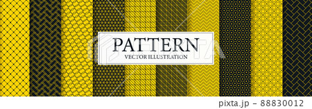 Panoramic patterns 8 pcs set black yellow - Vector Panoramic patterns 8 pcs set black yellow - Vector 88830012