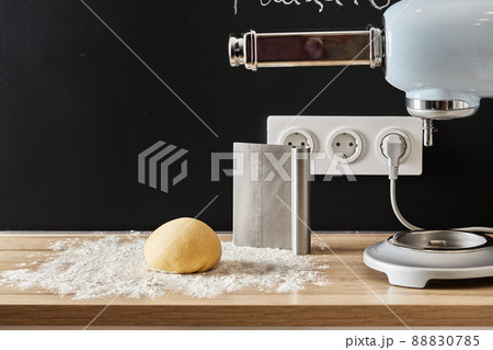Making homemade pasta. The concept of healthy homemade food, Italian traditions. Front view. Making homemade pasta. The concept of healthy homemade food, Italian traditions. Front view. 88830785