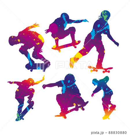スケートボードのシルエットのイラスト素材 [88830880] - PIXTA