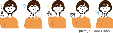 色んな表情、ポーズの女性セット 色んな表情、ポーズの女性セット 88831009