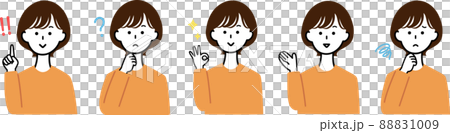 色んな表情、ポーズの女性セット 色んな表情、ポーズの女性セット 88831009