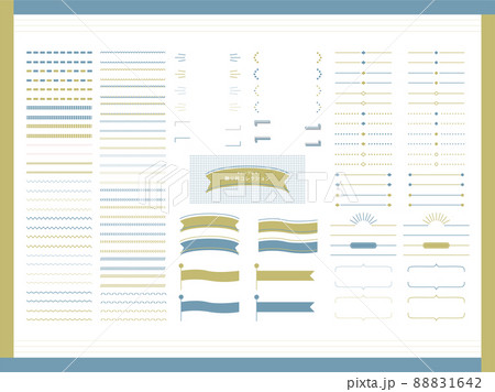 シンプルな飾り枠 罫線セット モダンクラシック のイラスト素材 1642