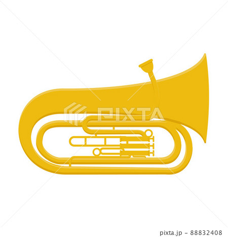 musical wind instruments tuba, color isolated vector illustration 88832408