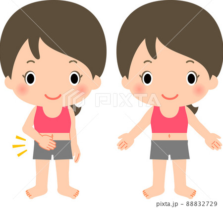 下丹田に触れるトレーニングウェアの女性 88832729