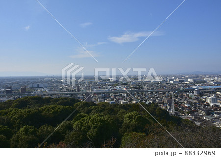 愛知県小牧市　小牧市歴史館からの眺望（西側） 88832969