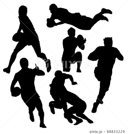 ラグビーのシルエットイラスト ラグビーのシルエットイラスト 88833229