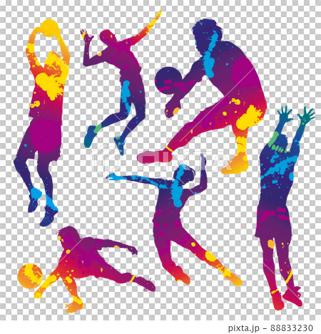 バレーボールのシルエットイラスト バレーボールのシルエットイラスト 88833230