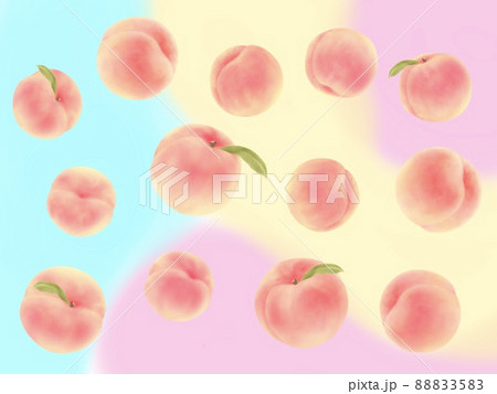 かわいい桃の背景イラストのイラスト素材 85