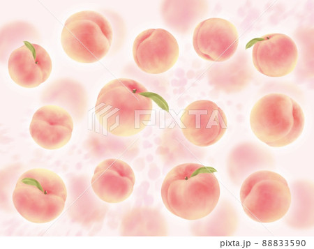 かわいい桃の背景イラストのイラスト素材 8590