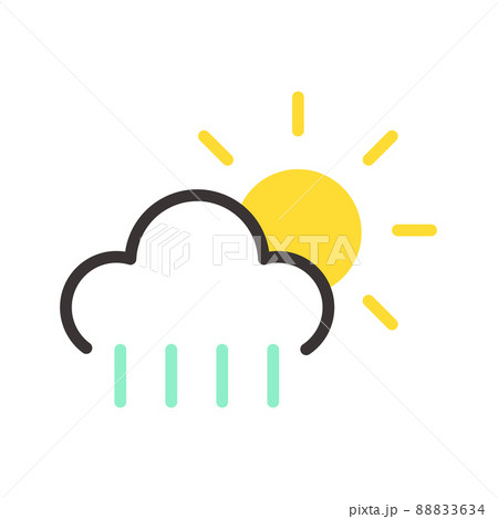 お天気アイコン 晴れ 雨 ベクターイラスト素材のイラスト素材 8634
