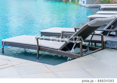 sunbed near swimming pool at the hotel 88834383