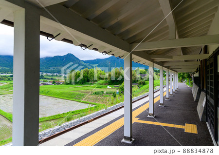 駅内風景　南阿蘇鉄道風景「阿蘇下田城ふれあい温泉」南阿蘇　日本・九州・熊本県南阿蘇村 88834878
