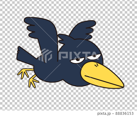 Illustration of a crow that seems to have a bad personality Illustration of a crow that seems to have a bad personality 88836153