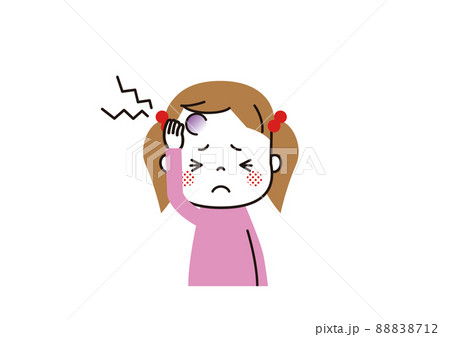 頭をぶつけて大きなたんこぶができた女の子 頭をぶつけて大きなたんこぶができた女の子 88838712