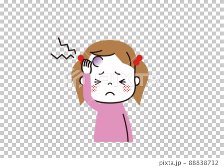 頭をぶつけて大きなたんこぶができた女の子 頭をぶつけて大きなたんこぶができた女の子 88838712
