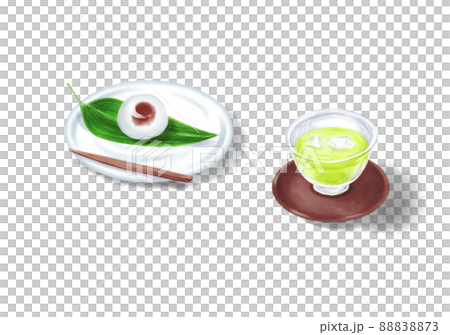 Mizumanju and cold tea without background Mizumanju and cold tea without background 88838873