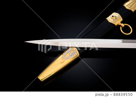 collectible silver dagger with scabbard on black collectible silver dagger with scabbard on black 88839550